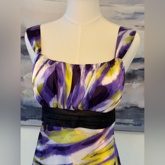 Vintage Y2K BCX Purple Abstract Babydoll Tank | Coquette Fairycore Empire Waist - Picture 3 of 14